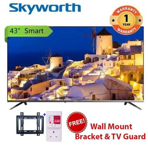 Skyworth 43" inches Smart Android TV Google Television Frameless Bluetooth Enabled Netflix Youtube Inbuilt Decoder+Free TV Guard+Bracket + FREE DELIVERY TO YOUR DOORSTEP TODAY