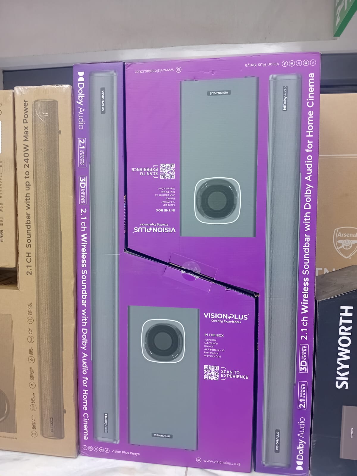 Vision Plus VB2121 Sound Bar with Bluetooth Connectivity 2.1ch 240W RMS USB Port Optical IN Original Soundbar 1Yr Warranty + FREE DELIVERY COUNTRYWIDE