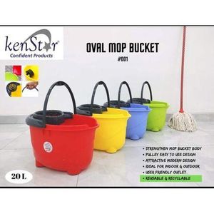 Kenstar 20L Mopp Bucket with Wheels Designed for convenience and versatility, this handy bucket comes with strong wheels and a sturdy pull handle, making it ideal for home, bathroom, kitchen