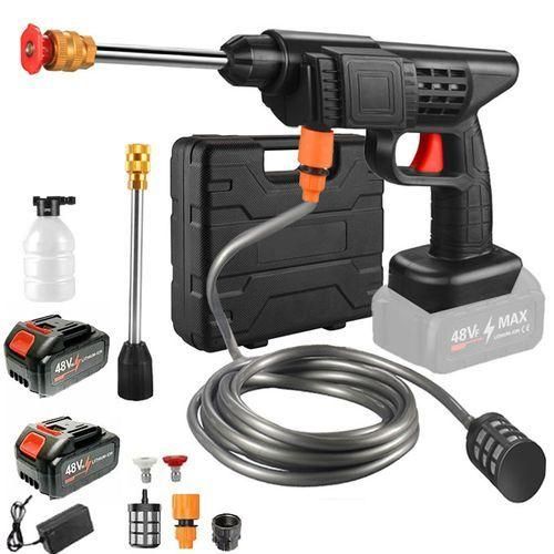 Wireless Car Wash Spray Gun Machine With 2 Portable Lithium Battery (96Vh Lithium-ion Batteries).the portable pressure washer is powerful enough with its  lithium battery. Cordless, lightweight and co