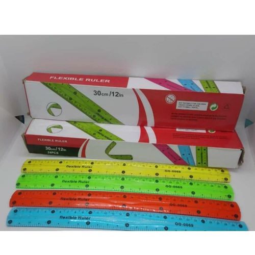 ✔️12pcs(dozen) COLOURFUL FLEXIBLE RULER✨️Quality Material: They are made of soft PVC plastic material, durable,
 foldable, bendable, and also shatter. 
They can be reusable for a long timing.
Easily t