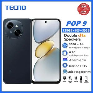 [New Arrival] Tecno Pop 9 128GB+4GB 6.67" IPS LCD 90Hz Display 13MP Camera 5000mAh Battery Dual SIM Fingerprint Unlock Android Smartphones