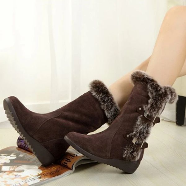 2025 Women Boots Women&apos;s Middle Tube Thick Bottom Shoes Frosted Boots Ladies Flat Heel Middle Tube Boots