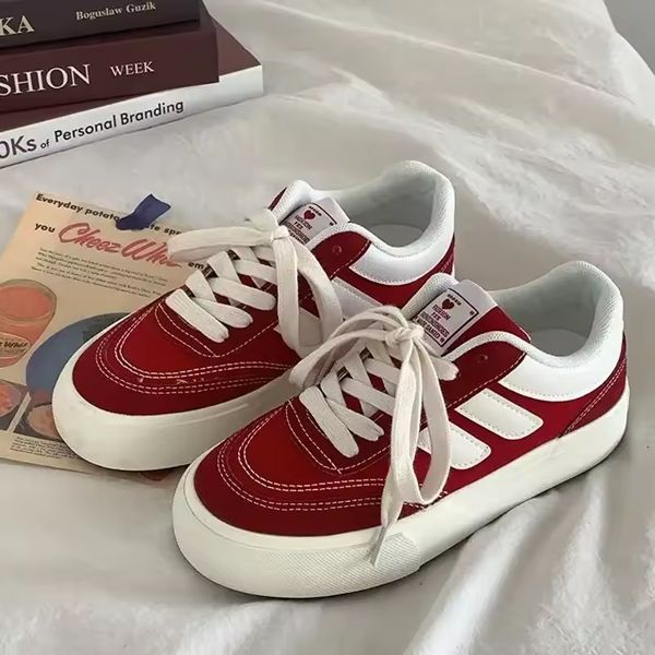 New Red Women Vulcanize Shoes Casual Platform Sneakers Vintage Sports Female Korean Designer Flats Harajuku School Tennis