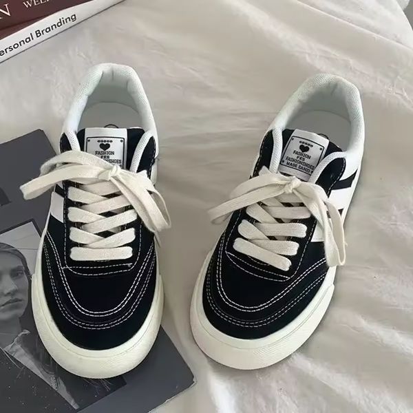 New Black Women Vulcanize Shoes Casual Platform Sneakers Vintage Sports Female Korean Designer Flats Harajuku School Tennis