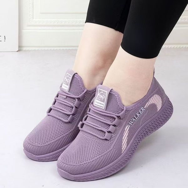 New Soft-soled Casual Sports Women's Shoes Breathable Single Shoes Fly-woven Mesh Shoes Women's Shoes Running Shoes Women