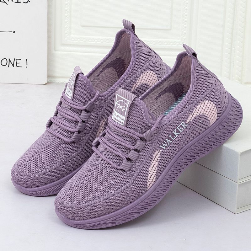 New Soft-soled Casual Sports Women's Shoes Breathable Single Shoes Fly-woven Mesh Shoes Women's Shoes Running Shoes Women
