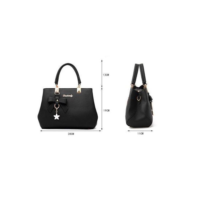 3 Pcs Women Bags Ladies Bags Handbags Purse Shoulder Bags PU Pitot Bag - Black