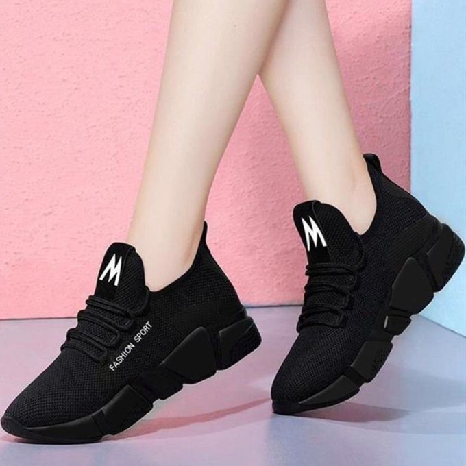 New Women shoe Ladies Sneakers Breathable And Antiskid For Women Sports Shoes-Black-Black