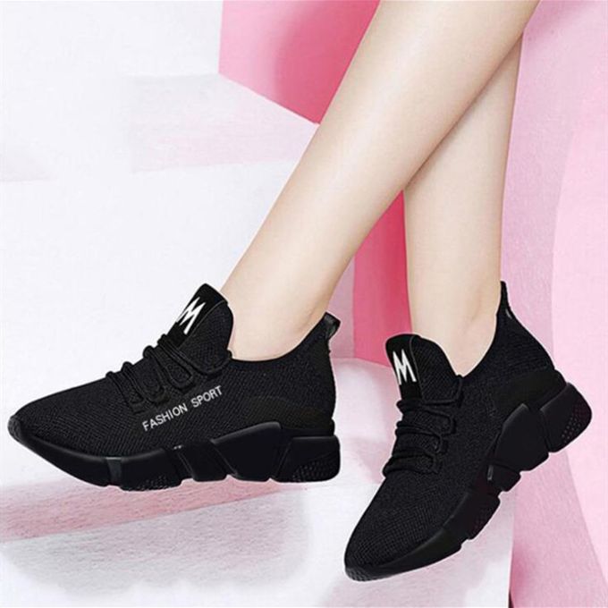 New Women shoe Ladies Sneakers Breathable And Antiskid For Women Sports Shoes-Black-Black