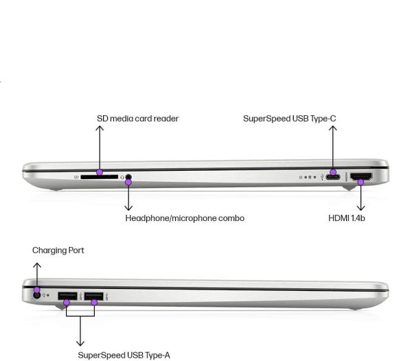BOXED  HP 15s -fq5340TU Intel Core i3 8GB 256GB SSD 15.6" FHD Windows 11 Home Fingerprint Reader HD Camera Dual Speakers Bluetooth 4.2 Wireless card Natural Silver one year Warranty Laptop