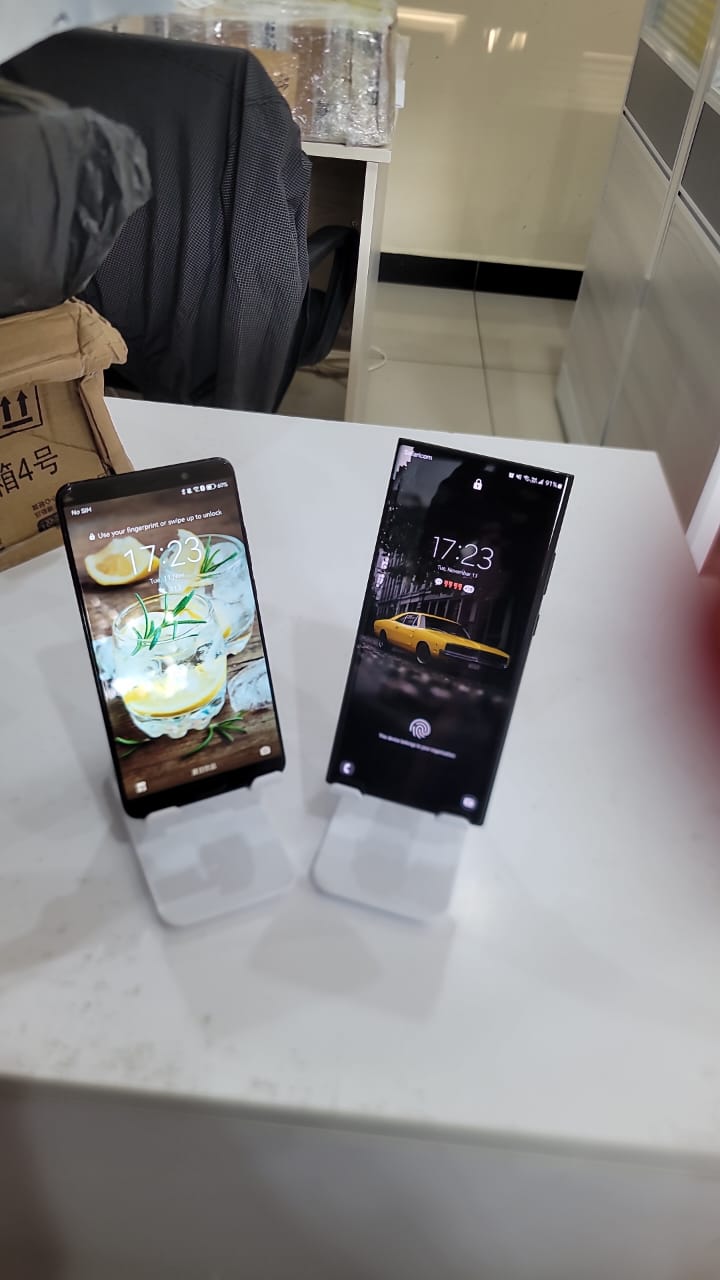 ROCKING BEAUTIFUL PHONE STANDS WHITE COLOR WITH TOUCH OF GOLD/SILVER, Adjustable 360° Rotating Aluminum Phone Stand – Premium Foldable