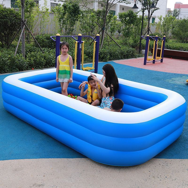 🌊 Summer Inflatable Family Swimming Pool with Electric Pump – 305×180×56cm, Thick PVC, Leak-Proof, Easy Setup for Kids & Adults