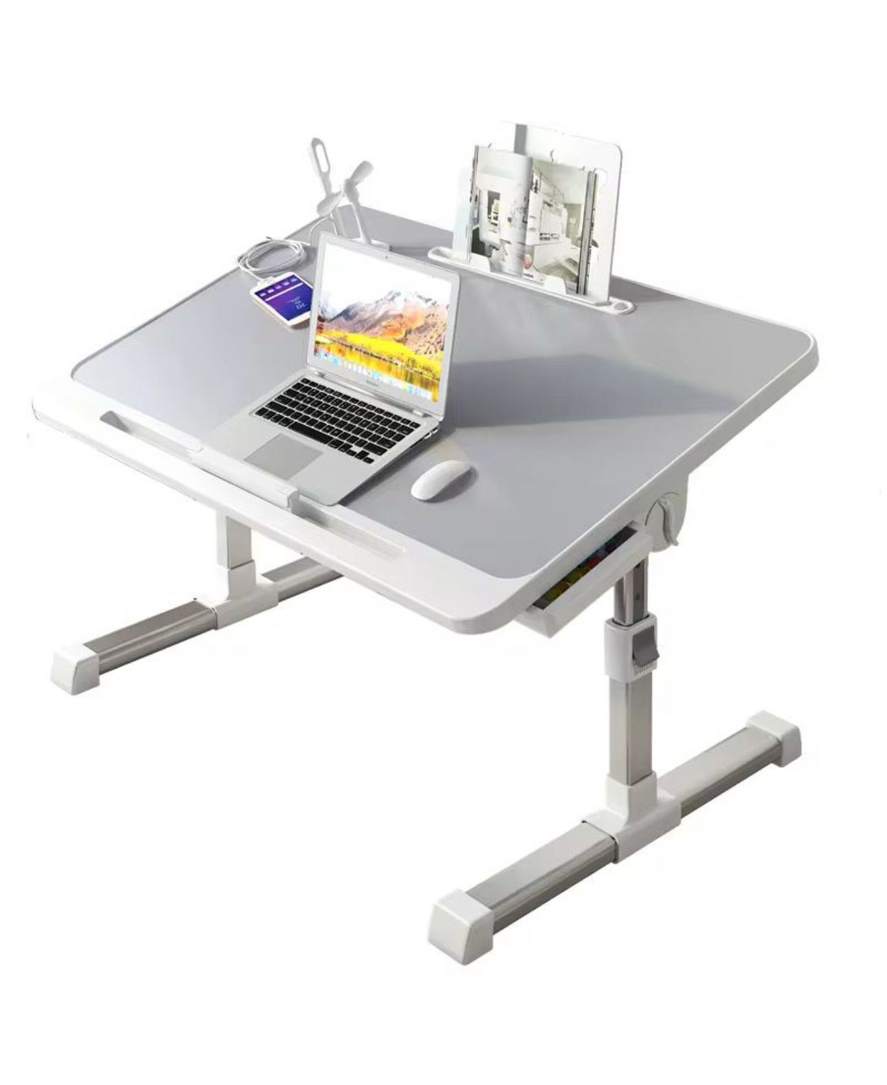 Foldable Bed Tray Table – Adjustable Height Tilting Laptop Desk for Bed & Sofa Use