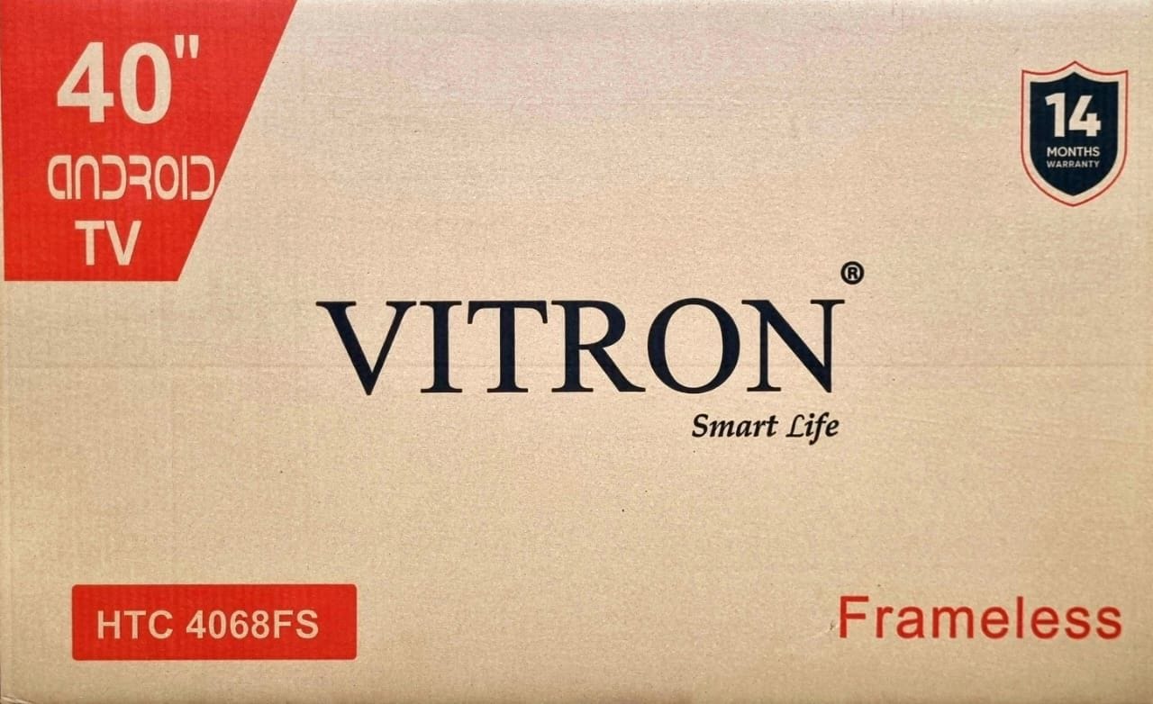 🎁 Vitron 40” Frameless Smart Android TV HTC 4068FS – 14-Month Warranty | Android OS | Full HD | Sleek Design 📺