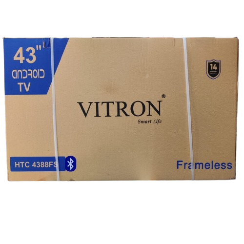 🎁 Vitron 43” Frameless Smart Android TV HTC 4388FS with Bluetooth – Full HD, Android OS & 14-Month Warranty 📺