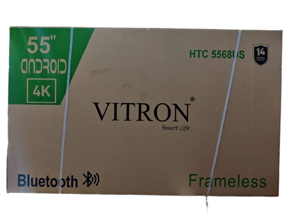 🎁 Vitron 55” Frameless 4K Smart Android TV HTC 5568US with Bluetooth – Ultra HD, Netflix, YouTube, 14-Month Warranty 📺