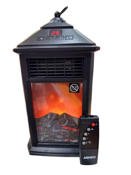 🔥 ARMCO Electric Fireplace Heater – Remote Controlled | Stylish Warmth for Home or Office.