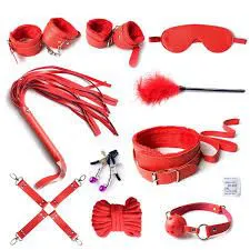 Deluxe 10-Piece Fetish Bondage Set – PU Leather Restraint Kit