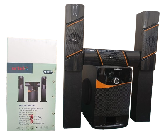 Artel AT-107 3.1 Channel Tall Boy Multimedia Speaker System with Bluetooth & FM