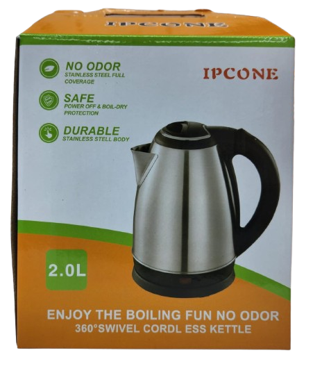 🔥 Ipcone 2L Electric Kettle 1500W Stainless Steel Cordless Fast Boiling Tea Kettle