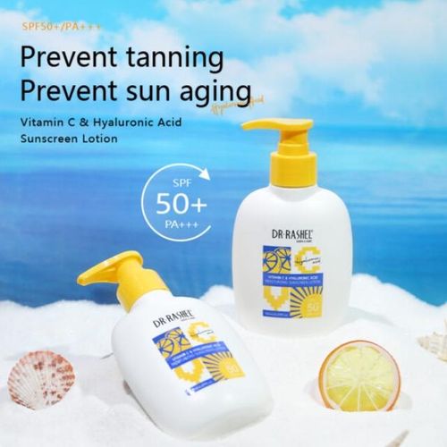Dr. Rashel Vitamin C & Hyaluronic Moisturizing Sunscreen Lotion SPF 50 Sunblock Sun Protection Skin Care Cream Lotion