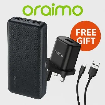 Oraimo Traveler 12 20000mAh 12W Power Bank + Oraimo OCW-U37SP+M53 Cannon 3 Mini Charger 6W powerbank