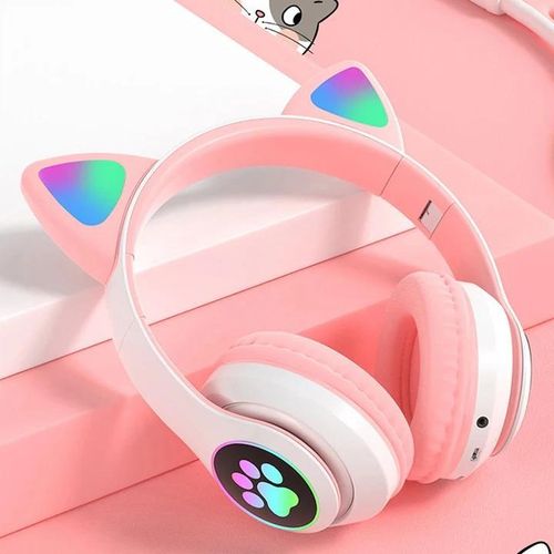 LIMITED OFFER!!! Cat Headphones, Cute flash light, Multicolor Girl Headphones, Pink, Black, Purple, Blue Head-mounted 5.0 Headset With Mic