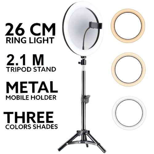 10INCH/ 12INCH/ 13INCH/ 14INCH Selfie Ring Light With 2.1M Tripod Stand And Cell Phone Holder For Live Stream/Makeup 10"/ 12"/ 13" 14" RINGLIGHT with Tripod Bundle