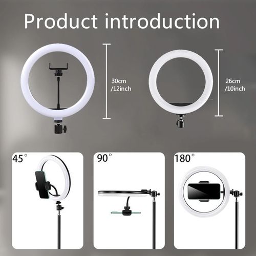 10INCH/ 12INCH/ 13INCH/ 14INCH Selfie Ring Light With 2.1M Tripod Stand And Cell Phone Holder For Live Stream/Makeup 10"/ 12"/ 13" 14" RINGLIGHT with Tripod Bundle