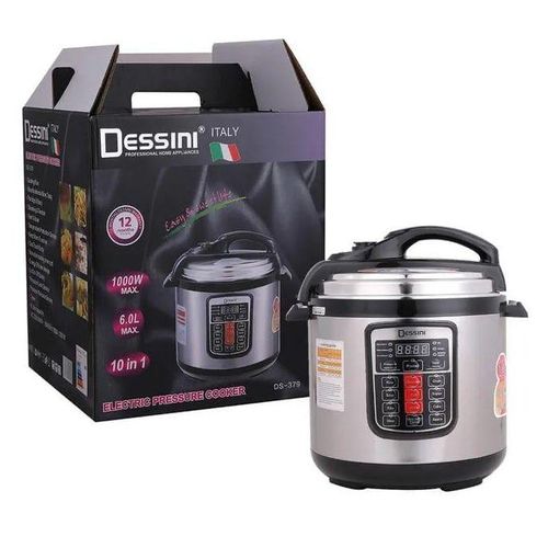 Dessini 6L Electric Pressure Cooker – Fast Cooking Multi-Function Cooker with Safety Lock, Non-Stick Pot & Digital Control – Cook Delicious Meals Within Minutes
