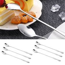 6-Piece Long Teaspoon Set – Stainless Steel Silver Spoons for Coffee, Tea, Desserts & Tall Glass Drinks – Durable & Elegant Tableware