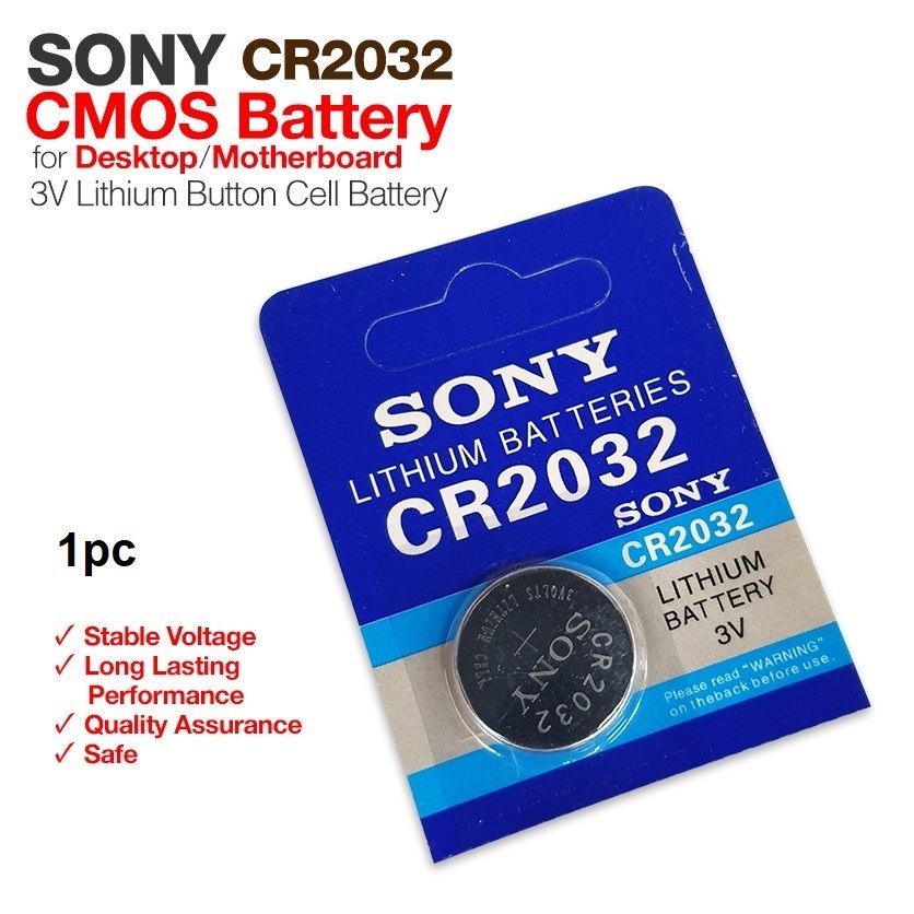 CR2032 3V Lithium Button Battery – 65mAh Coin Cell Battery for CMOS BIOS and RTC Backup, Long Lasting Power for Motherboards, Watches, Toys, Calculators and Electronic Devices