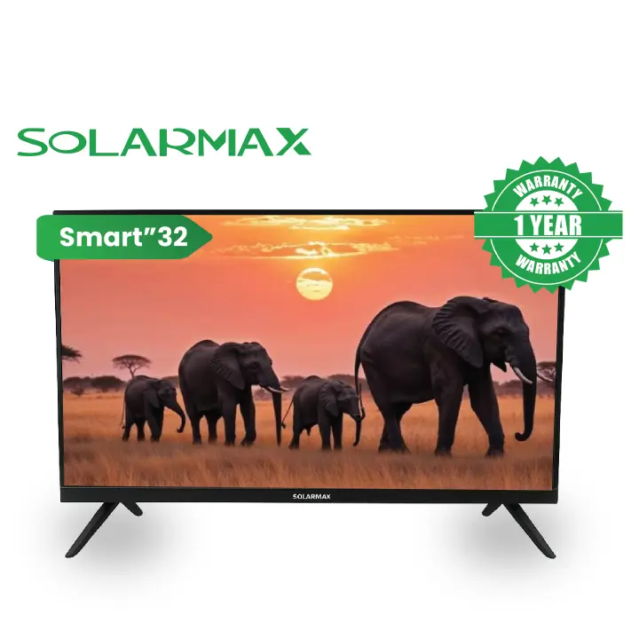 Solarmax 32-Inch Frameless Android TV In-Build decoder Smart TV 1080p Full HD ThinQ AI Bluetooth Netflix YouTube Prime Video Built-in Miracast DVB-T2 14 Months Warranty