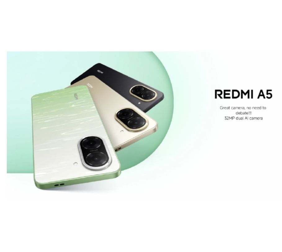 [New Arrival] Redmi A5 64GB+3GB 6.88" 120Hz Display 32MP+8MP Cameras Android 15 5200mAh Battery Fingerprint Unlock Unisoc T7250 Processor Dust and Splash Resistant Smart Phone