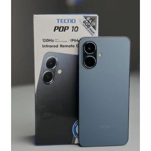 [New Arrival] TECNO POP 10 64GB+6(3+3)GB 4G Network 6.67" 120Hz Hole Screen Dual Speakers IP64 Waterproof 13MP 5000mAh 15W Type-C Android 15 Dual SIM Phone Side Fingerprint Unlock phones