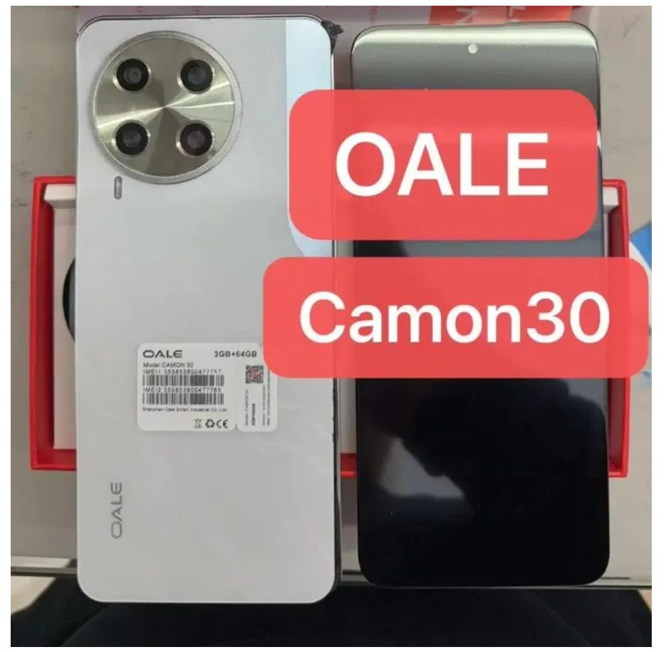 Oale Camon 30 64GB+3GB 6.7" 120Hz Display 13MP+8MP Camera 5000mAh Battery 10W Charge IP54 Dust And Water Resistant Fingerprint Unlock MTK Helio G81 Android Smartphone