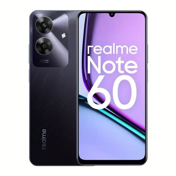 [Hot Deal] Realme Note 60 6.74" 120Hz IPS LCD Display 128GB + 4GB 32MP+5MP Camera Unisoc Tiger T612 Processor  5000mAh 10W Battery Type-C Android 14 Dual SIM IP64 D/W Side Fingerprint smartphone