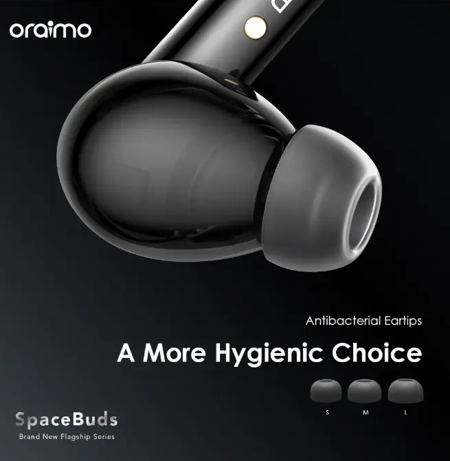 [Super Quality]Oraimo Spacebuds OTW-630 Hybrid ANC True Wireless Earbuds Customized Voice Prompt Wireless Bluetooth Earphones