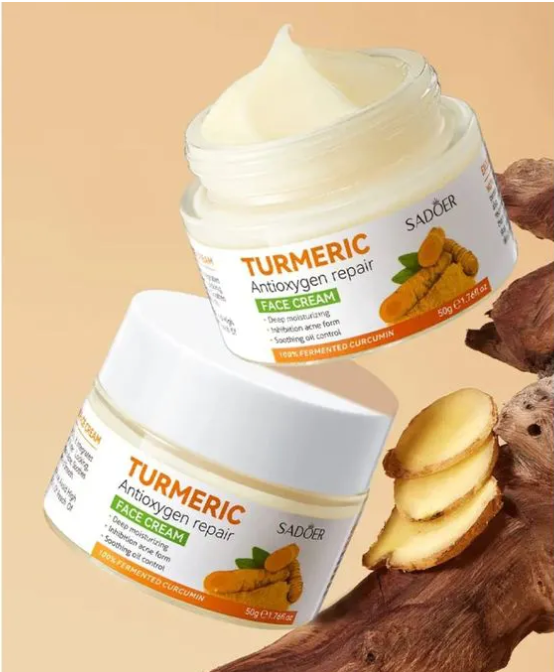 Sadoer Turmeric Cream, Tumeric Cream Anti-Oxigen repair, Face Cream For Deep Moisturizing, Water Replenishing, Soothing, Repairing,  Tender and Smooth Skin