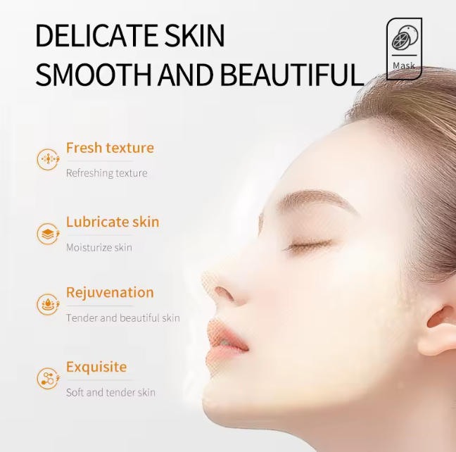 SADOER 10 Pieces Vitamin C Brightening Revitalize Face Mask, an alternative to garnier, with a  Fresh Orange scent Facial Sheet Mask