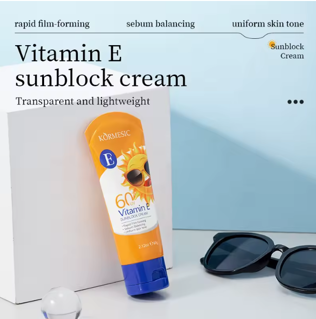 KORMESIC Sunblock Sun Protection Screen Moisturizer Whitening Organic Sunscreen Cream 60UV+ with Vitamin E Sunblock Cream,sebumbalancing and Uniform skin tone, prevent acne hyperperpigmentation