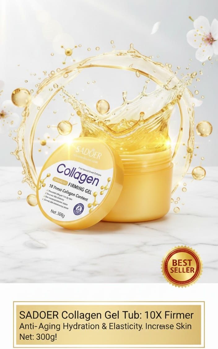 Collagen Anti-Aging Firming Gel 300g Moisturizing Face Cream & Sleeping Mask Deep Hydration Skin Firming Sunburn Relief Multi-Use Skincare Gel Hyaluronic castor oil Niacinamide hydrate, tighten repair