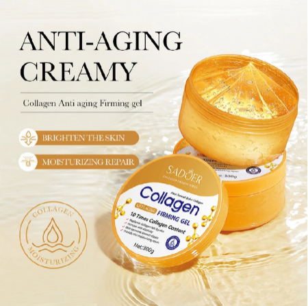 Collagen Anti-Aging Firming Gel 300g Moisturizing Face Cream & Sleeping Mask Deep Hydration Skin Firming Sunburn Relief Multi-Use Skincare Gel Hyaluronic castor oil Niacinamide hydrate, tighten repair