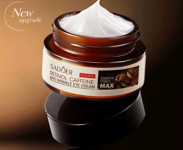 SADOER Retinol Caffeine Anti-Wrinkle Eye Cream Brightening Firming Dark Circle Repair Treatment for Fine Lines Puffiness Hydration Youthful Radiance Under Eye Care Eyebags removal for men and women