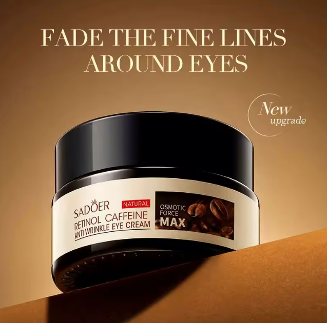 SADOER Retinol Caffeine Anti-Wrinkle Eye Cream Brightening Firming Dark Circle Repair Treatment for Fine Lines Puffiness Hydration Youthful Radiance Under Eye Care Eyebags removal for men and women