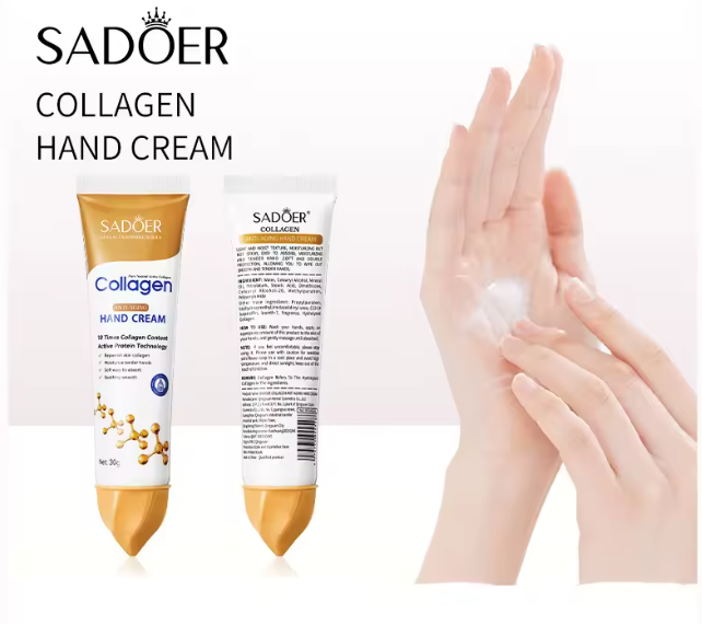 SADOER 2 Pieces Set Collagen 10X Repair Hand Cream Duo – Anti-Aging & Firming Moisturizer for Dry, Cracked Hands, Deep Nourishing, Anti-Wrinkle, Long-Lasting Hydration perfect for all ages and skin