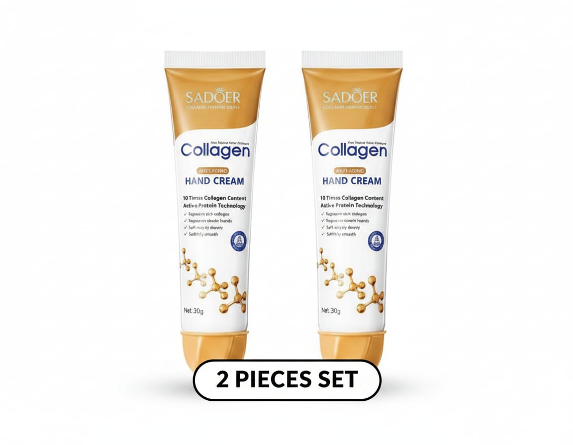SADOER 2 Pieces Set Collagen 10X Repair Hand Cream Duo – Anti-Aging & Firming Moisturizer for Dry, Cracked Hands, Deep Nourishing, Anti-Wrinkle, Long-Lasting Hydration perfect for all ages and skin