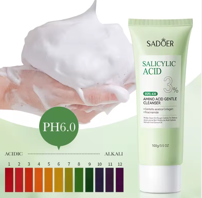 SADOER Clear Defense 4-in-1 Acne Repair & darkspots clearing starter Set – 3% Salicylic Acid Cleanser, Acne Repair Serum & Cream + SPF 50 Sunscreen with Amino Acids, Soothing Repair Care, niacinamide