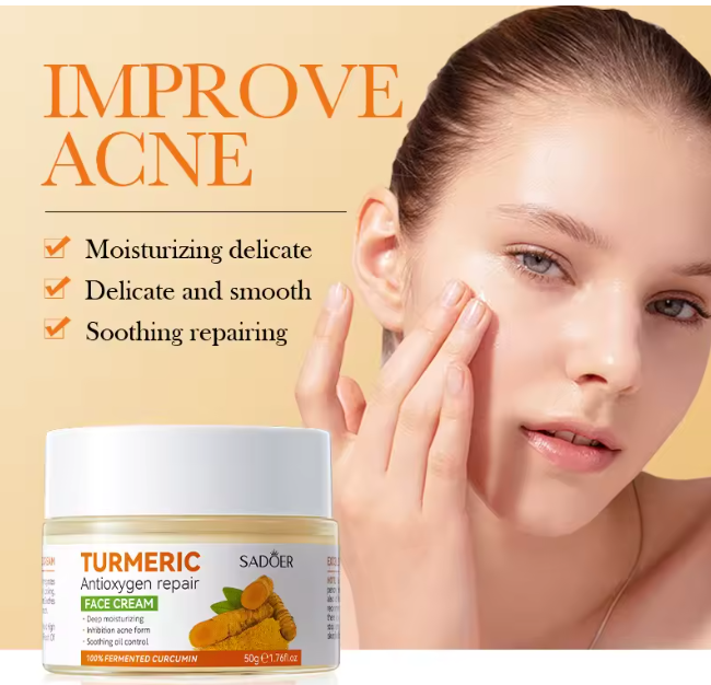 SADOER Turmeric ClearRadiance 7-in-1 Acne Defense Skincare Set – Turmeric Cleanser, Vitamin C Serum, Toner, Moisturizing Cream, Turmeric Soap, Bamboo Charcoal Blackhead Mask + SPF 50 PA+++ Sunscreen